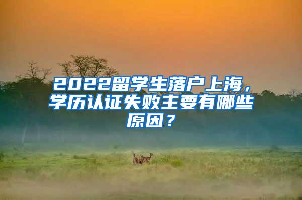 2022留学生落户上海，学历认证失败主要有哪些原因？