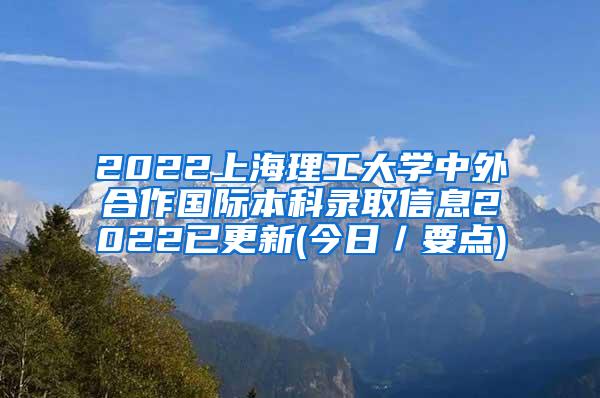 2022上海理工大学中外合作国际本科录取信息2022已更新(今日／要点)