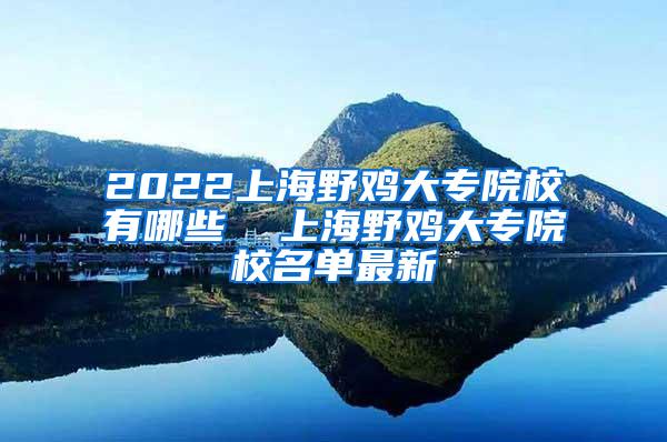 2022上海野鸡大专院校有哪些  上海野鸡大专院校名单最新