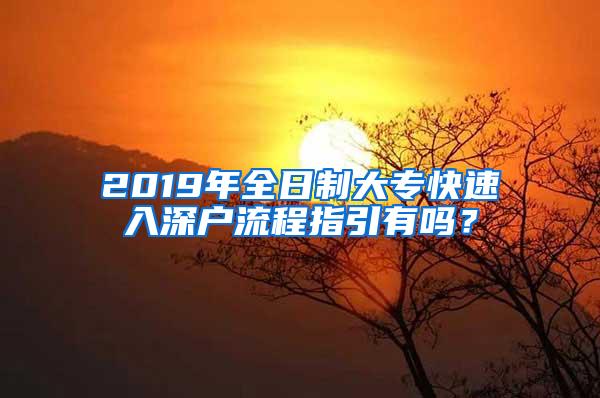 2019年全日制大专快速入深户流程指引有吗？