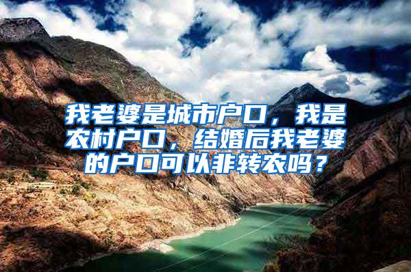 我老婆是城市户口，我是农村户口，结婚后我老婆的户口可以非转农吗？