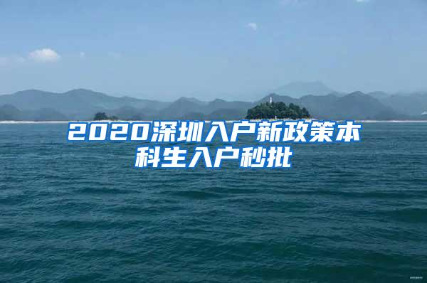 2020深圳入户新政策本科生入户秒批