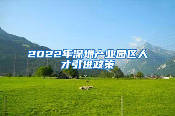 2022年深圳产业园区人才引进政策