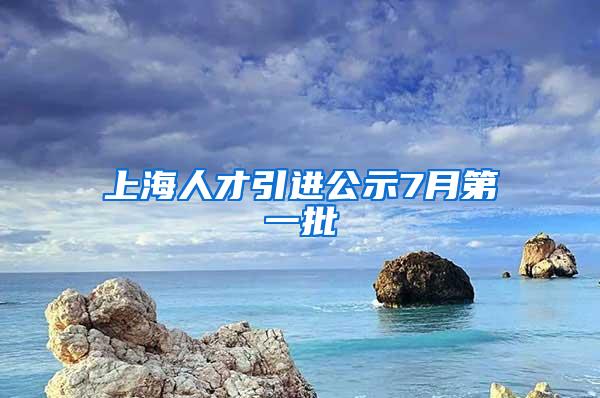 上海人才引进公示7月第一批