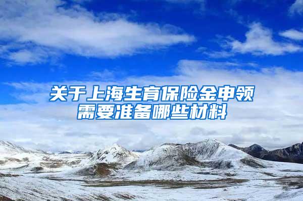 关于上海生育保险金申领需要准备哪些材料