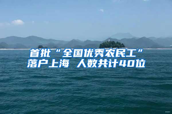 首批“全国优秀农民工”落户上海 人数共计40位