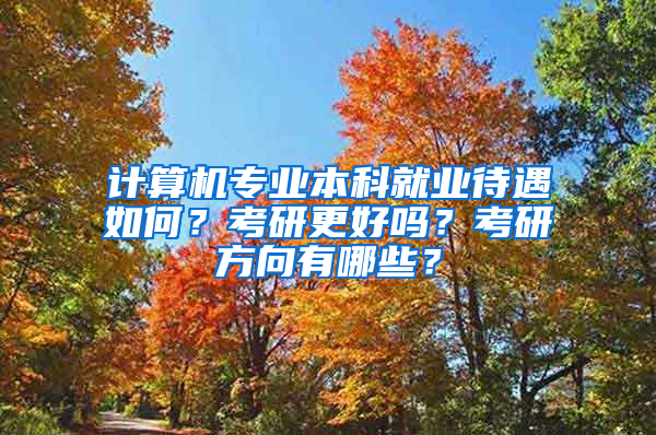 计算机专业本科就业待遇如何？考研更好吗？考研方向有哪些？