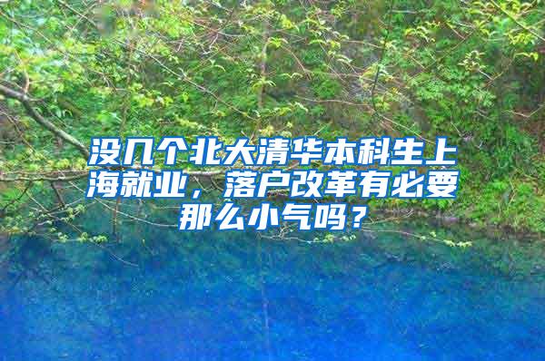 没几个北大清华本科生上海就业，落户改革有必要那么小气吗？