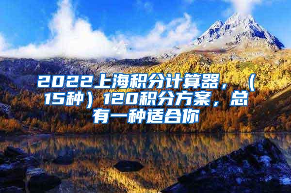 2022上海积分计算器，（15种）120积分方案，总有一种适合你