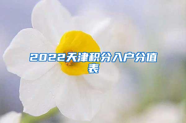 2022天津积分入户分值表