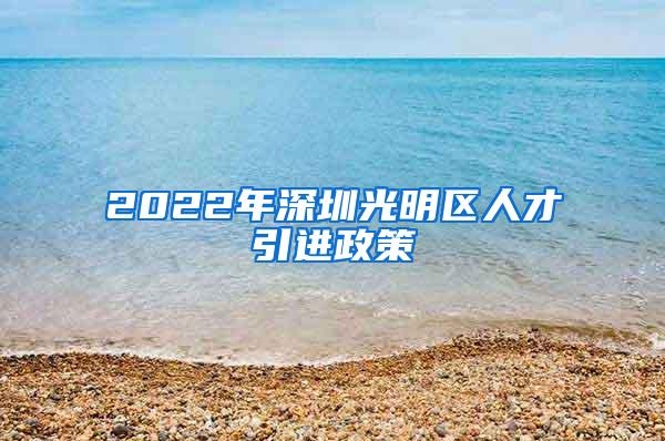 2022年深圳光明区人才引进政策