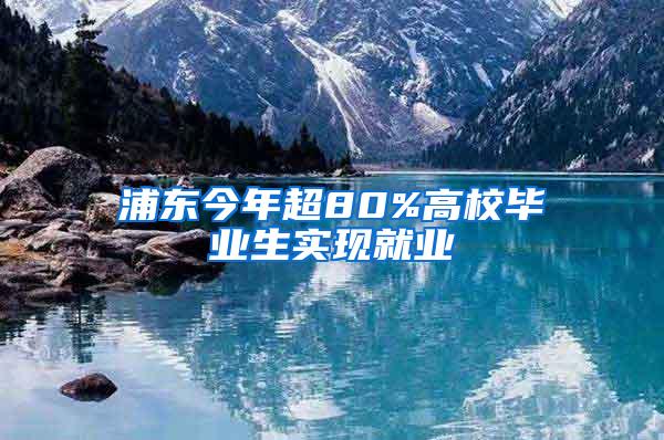 浦东今年超80%高校毕业生实现就业