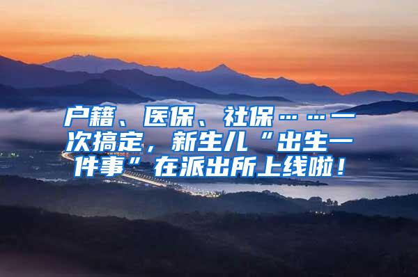 户籍、医保、社保……一次搞定，新生儿“出生一件事”在派出所上线啦！