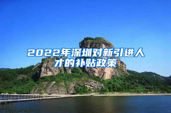 2022年深圳对新引进人才的补贴政策