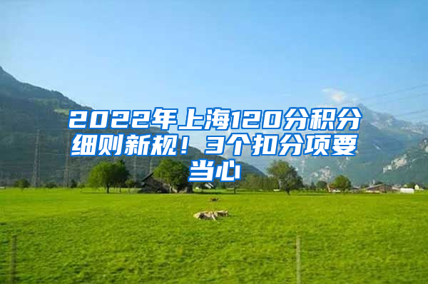 2022年上海120分积分细则新规！3个扣分项要当心