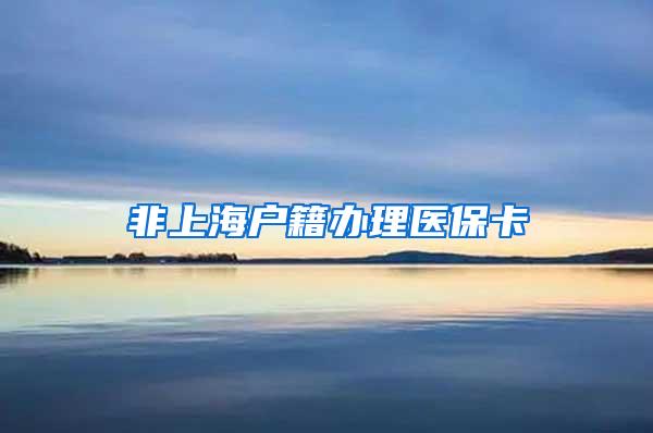 非上海户籍办理医保卡