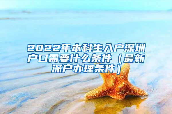 2022年本科生入户深圳户口需要什么条件（最新深户办理条件）