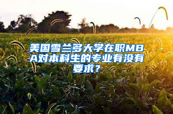 美国雪兰多大学在职MBA对本科生的专业有没有要求？