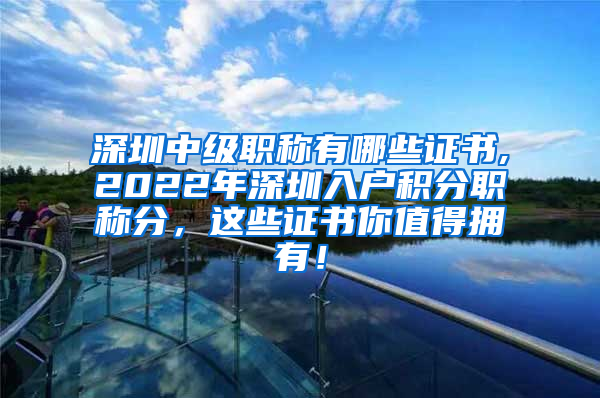 深圳中级职称有哪些证书,2022年深圳入户积分职称分，这些证书你值得拥有！