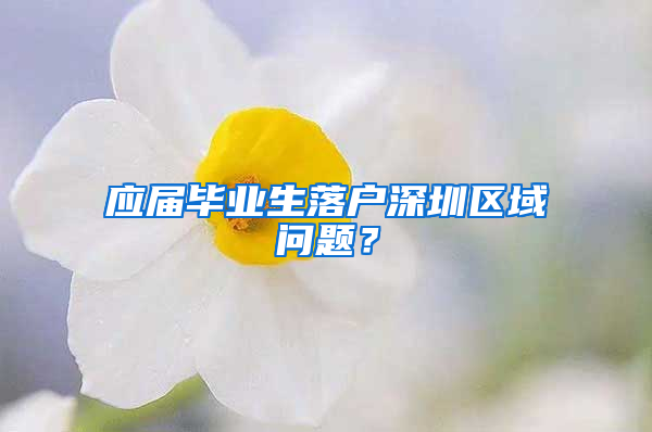 应届毕业生落户深圳区域问题？