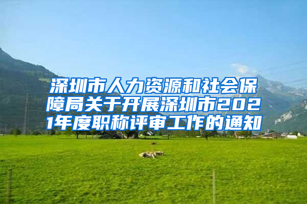 深圳市人力资源和社会保障局关于开展深圳市2021年度职称评审工作的通知