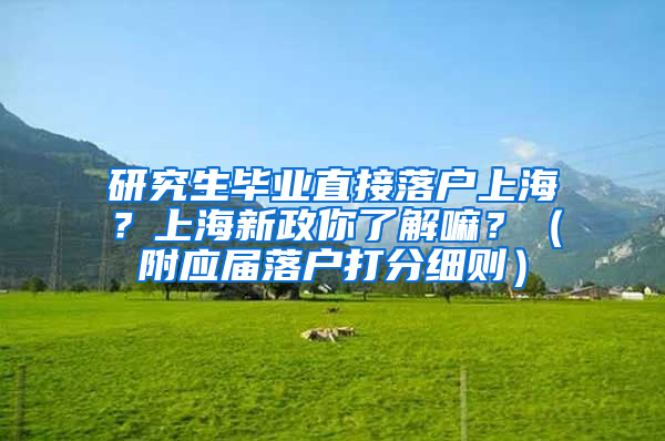 研究生毕业直接落户上海？上海新政你了解嘛？（附应届落户打分细则）