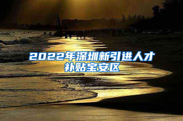 2022年深圳新引进人才补贴宝安区