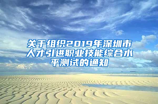 关于组织2019年深圳市人才引进职业技能综合水平测试的通知