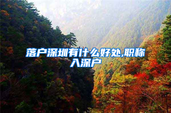 落户深圳有什么好处,职称入深户