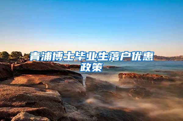 青浦博士毕业生落户优惠政策