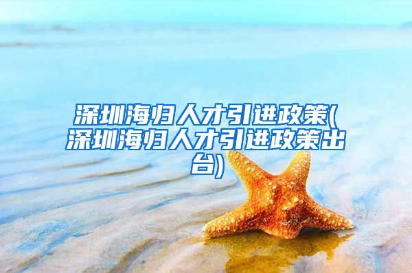 深圳海归人才引进政策(深圳海归人才引进政策出台)