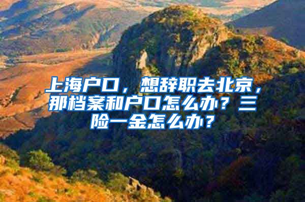 上海户口，想辞职去北京，那档案和户口怎么办？三险一金怎么办？