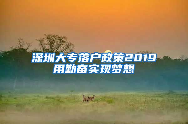 深圳大专落户政策2019用勤奋实现梦想