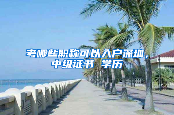 考哪些职称可以入户深圳，中级证书 学历