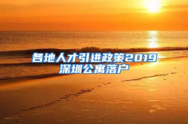 各地人才引进政策2019深圳公寓落户