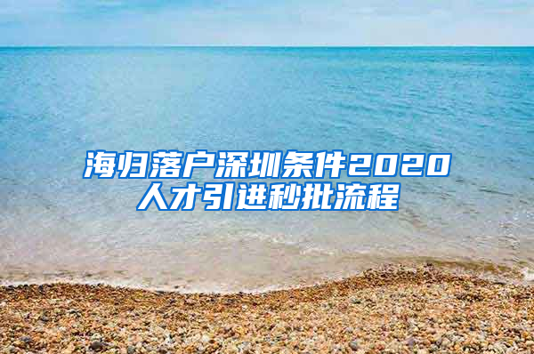 海归落户深圳条件2020人才引进秒批流程