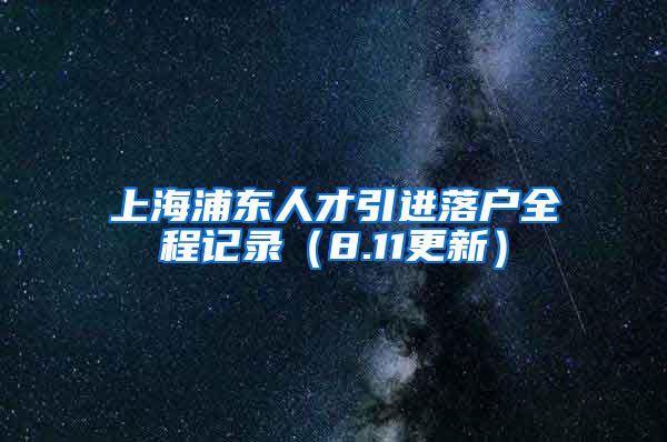 上海浦东人才引进落户全程记录（8.11更新）