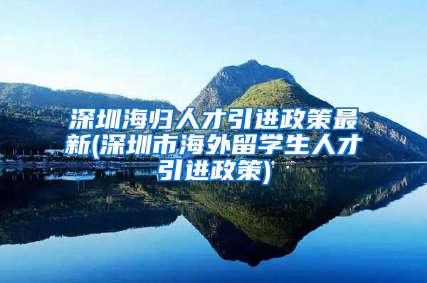 深圳海归人才引进政策最新(深圳市海外留学生人才引进政策)