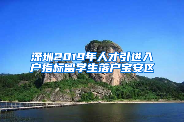 深圳2019年人才引进入户指标留学生落户宝安区