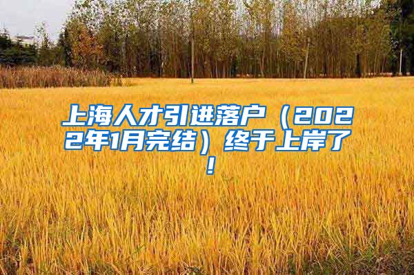 上海人才引进落户（2022年1月完结）终于上岸了！