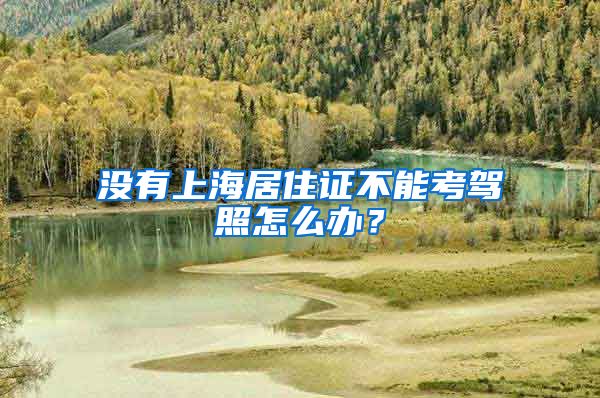 没有上海居住证不能考驾照怎么办？