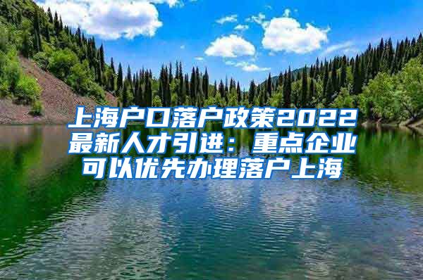 上海户口落户政策2022最新人才引进：重点企业可以优先办理落户上海