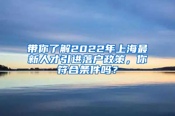 带你了解2022年上海最新人才引进落户政策，你符合条件吗？