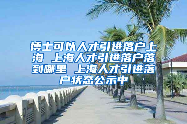 博士可以人才引进落户上海 上海人才引进落户落到哪里 上海人才引进落户状态公示中