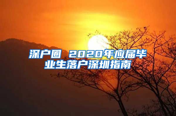 深户圈 2020年应届毕业生落户深圳指南