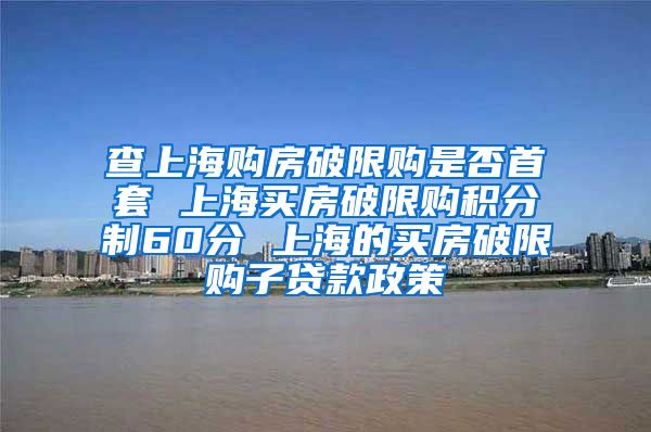 查上海购房破限购是否首套 上海买房破限购积分制60分 上海的买房破限购子贷款政策