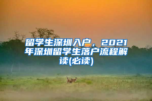 留学生深圳入户，2021年深圳留学生落户流程解读(必读)