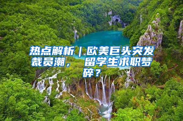 热点解析｜欧美巨头突发裁员潮， 留学生求职梦碎？