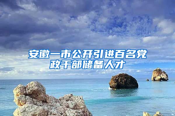 安徽一市公开引进百名党政干部储备人才