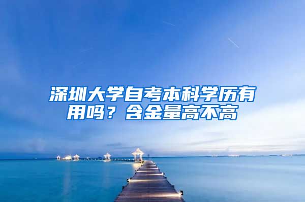 深圳大学自考本科学历有用吗？含金量高不高